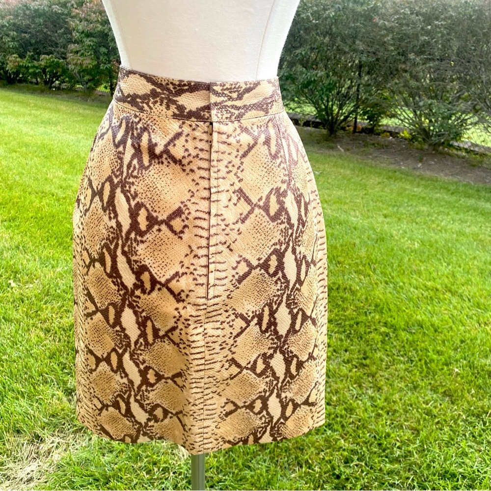 Mario Valentino Snake Print Leather Women's Skirt